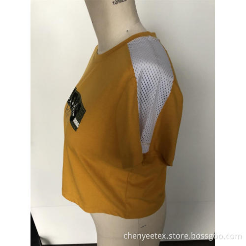 Yellow shoulder sport short sleeve